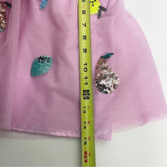 Lot of 2 Skirts - Cat & Jack Size L 10/12 - Pink Tulle Sequin Fruit / chambray - Picture 8 of 11